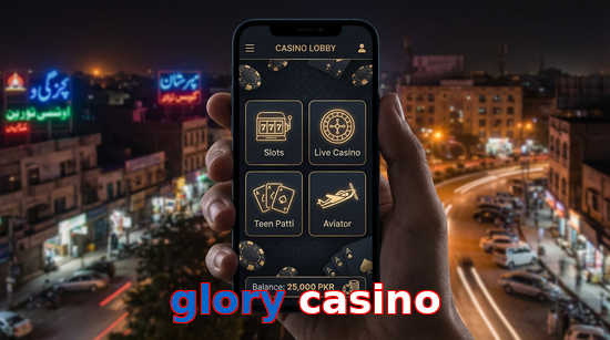 Main screen of Glory Casino app page for PK players